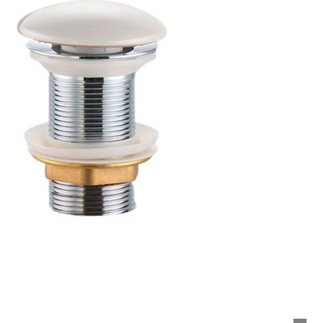 Bonde de lavabo sans trop-plein – Blanc mat – Filetage 5/4 po – Écoulement libre – Pour lavabos et vasques (1/2)