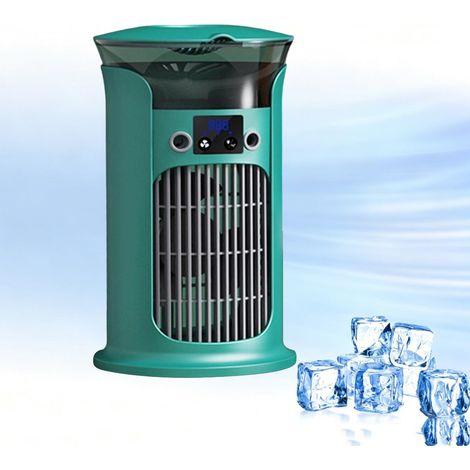 Mini Climatiseur Portable sans Tuyau d'Évacuation, Rafraîchisseur d'Air USB 2 en 1, Ventilateur 3 Vitesses, Humidificateur et LED, Bureau Chambre Camping (1/5)
