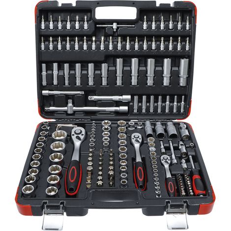 Coffret cliquet et douilles 172 pièces – Acier chrome vanadium – Douilles Super Lock 6 pans – Carré d'entraînement 1/2 – Pour vis endommagées (1/5)