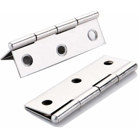 10 pcs en acier inoxydable meubles de maison matériel Charnière de porte Long 75 mm x 50 mm (1/5)