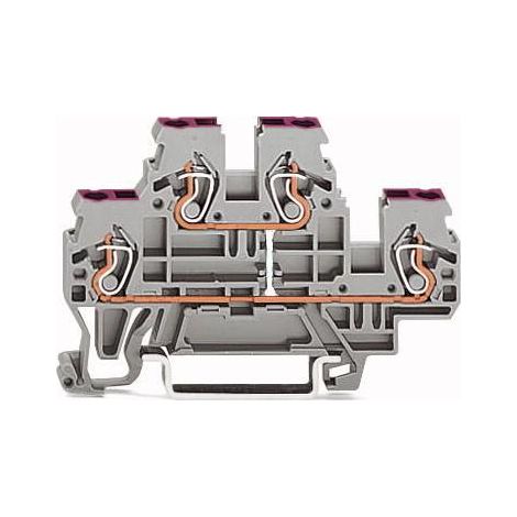 Connettore per binario a 2 livelli 2,5 mm² L/L grigio 870-508