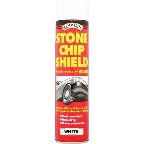 Hammerite Stonechip Shield White Aerosol Spray - 600ml, Protective Coating for Stone and Metal Surfaces (1/5)
