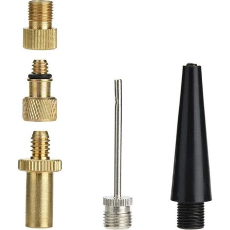 Kit 5 Adaptateurs Valve Vélo Universel SV AV DV pour Gonflage Pneu Voiture Ballon Aiguille Accessoire Pompe Air Compact Pratique (1/5)