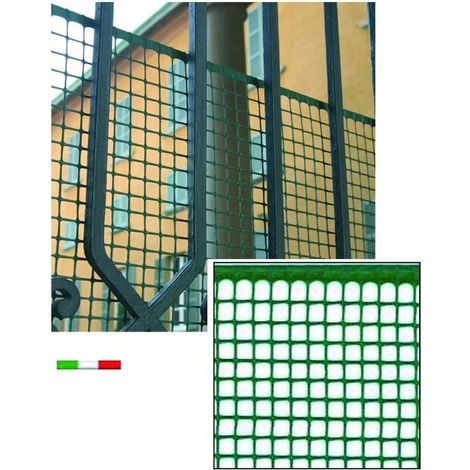 Rete Plastica Quadra 10X10 Verde 50 Metri H.Cm. 100