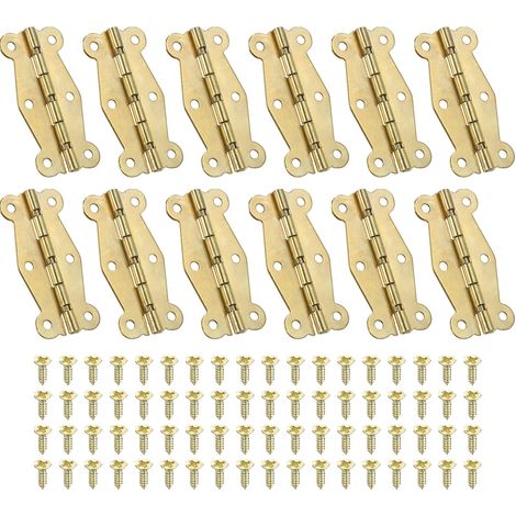 12 Pcs Petites Charnières Mini de Boîte Vintage 49mm Doré (1/5)
