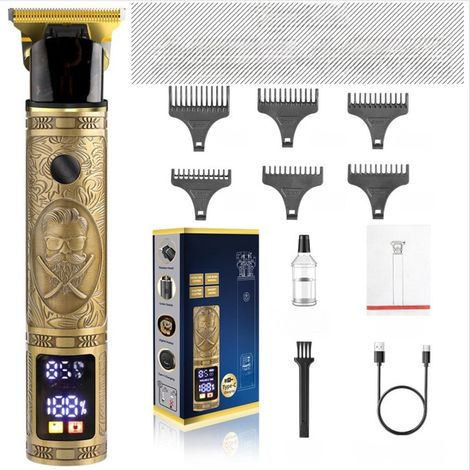 Tondeuse à Cheveux Électrique Professionnelle pour Hommes avec Écran Numérique et Réglage de Vitesse (1/5)