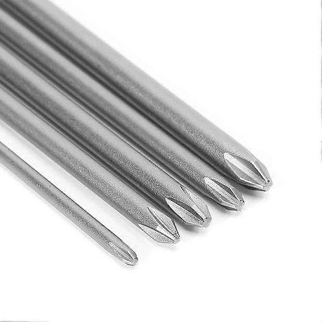 Jeu de 10 tournevis électriques magnétiques en croix avec porte-embouts hexagonaux PH1/PH2 1/4'' antidérapants et de précision, pour réparations professionnelles. (1/4)