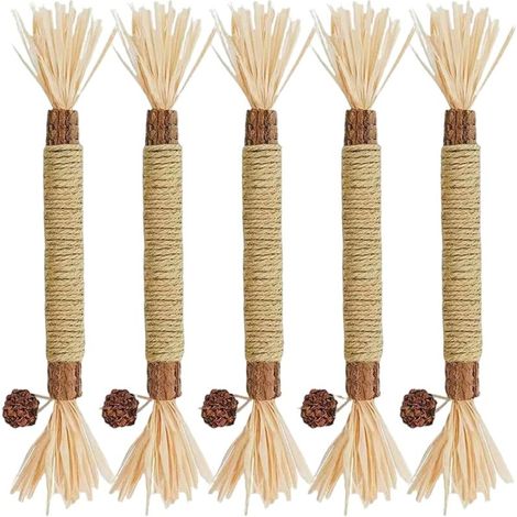 Bâtonnets de vigne argentée (5 pièces, 22,6 cm) - s à mâcher naturels pour chats d'intérieur et chatons - Nettoyage dentaire et soulagement du stress