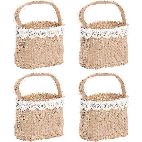4 Stück Jute-Süßigkeitentüten