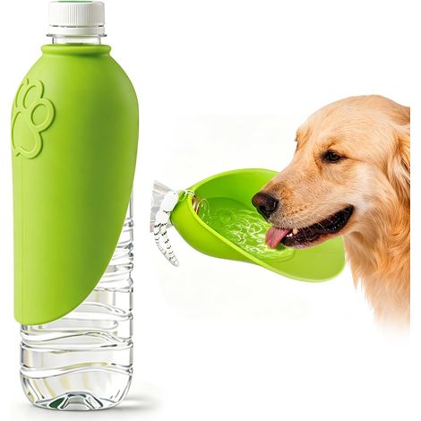 Accessorio per cani: borraccia portatile, ciotola pieghevole, pratica per le passeggiate. (1/5)