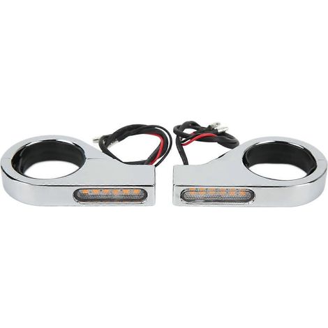 Clignotants LED 12 V pour moto, étanches, lumineux, universels, pour tubes de fourche de 41 mm (1/5)