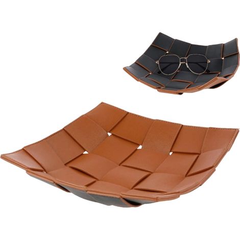 Porte-Clés Plateau - Range-Clés Et Portefeuille En Similicuir Avec Plateau Organisateur - Panier Esthétique Organisateur De Bureau Pour Table Basse, Chambre, Salon Et Chevet (1/5)