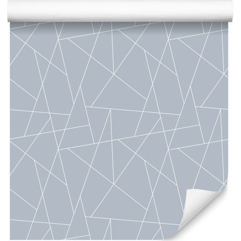 Carta da parati con motivo geometrico, grigio chiaro, forme delicate, 50x1000 cm (1/5)
