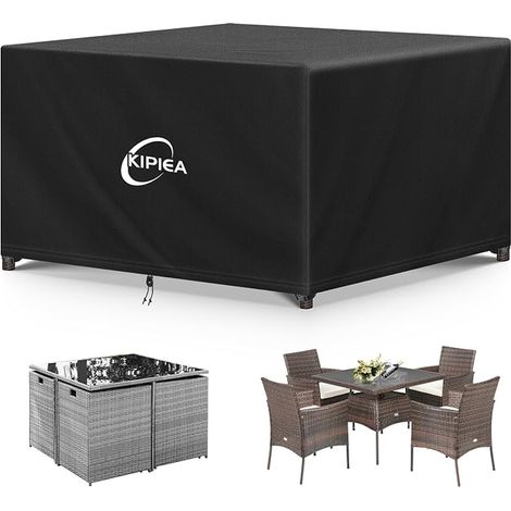 Waterproof Outdoor Garden Furniture Covers, Square Windproof Garden Table Covers, Oxford Fabric Protective Tarpaulin, Outdoor Patio Lounge, - 115 x 115 x 71 cm (1/5)