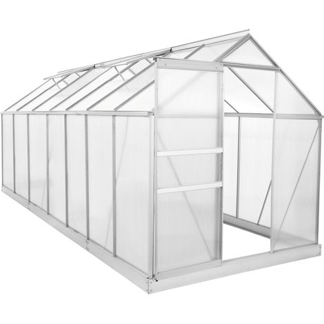 Zelsius Aluminium Gewächshaus mit Fundament, 430 x 190 cm, 6 mm Hohlkammerplatten, Treibhaus (1/5)