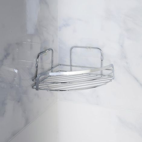 DK HOME Cesta de Ducha esquinera Premium cromo (1/3)