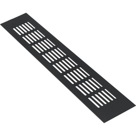 Grille de ventilation noire 50 x 350 mm, 1 grille décorative en alliage d'aluminium, grille de ventilation, grille de dissipation thermique (1/5)