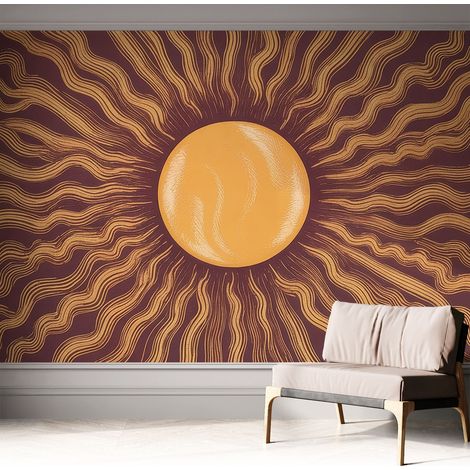 Tapete Selbstklebend - modernes Design - Wohnungsdeko - geruchslos - langlebig Sonnenstrahlen 312x219 cm