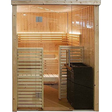Cabina sauna Desineo 163,5 x 160,7 x 202 cm Riscaldamento per sauna per 2 o 3 persone fornito (1/5)