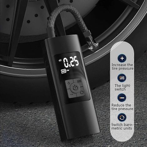 Pompe à air électrique 12V pour voiture, gonfleur de pneus, outil 6000mAh, compresseur d'air pour véhicule-A- (1/4)