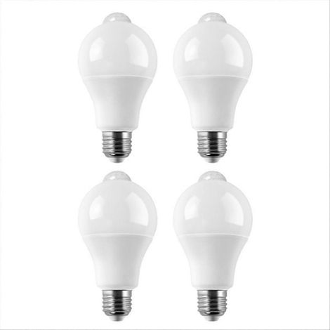 Lot de 4 ampoules LED E27 à détecteur de mouvement PIR 15W (1/5)