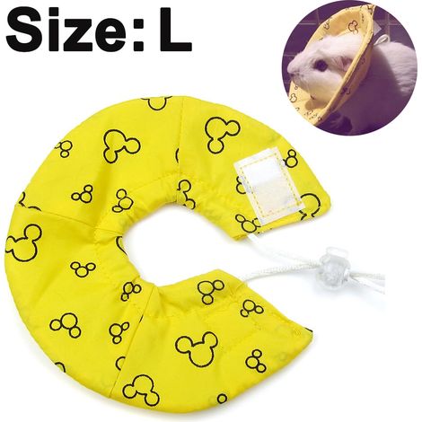 Collier de protection Ruff Neck, collier cicatrisant pour chien, cône de protection, collier intelligent de sécurité pour petits animaux (écureuil, cochon d'Inde, rat) - Jaune