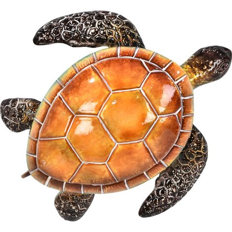 Ornement mural tortue en métal - Décoration de jardin colorée (1/5)