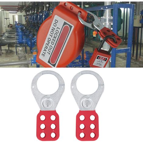 Vente de 2 verrous de sécurité industriels en acier à 6 trous de 1,5 pouce (1/5)