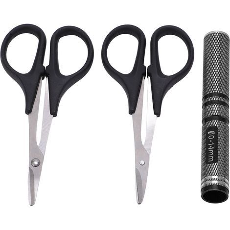 Kit de ciseaux courbes universels pour voitures et drones radiocommandés (0-14 mm) - Accessoires de perforation noirs (1/5)