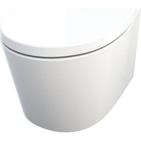 Primaster Wand WC spülrandlos Lorsa Tiefspüler weiß inkl. WC Sitz Wand-WC (1/2)