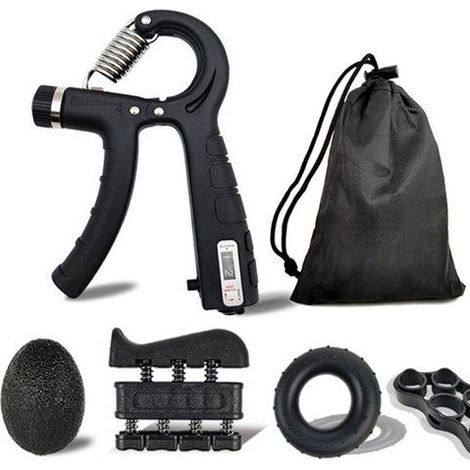 Kit d'entraînement de force de préhension 5, entraînement de force de l'avant-bras, renforcement des mains de 5 à 60 kg (1/4)