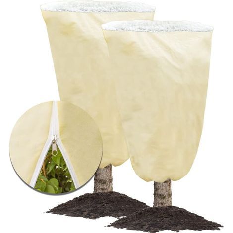 Lot de 2 housses de protection contre le gel, 120 x 180 cm, couvertures d'hiver par temps froid, veste d'arbuste avec cordon de serrage, tissu de protection contre le gel réutilisable pour plantes d'e (1/5)