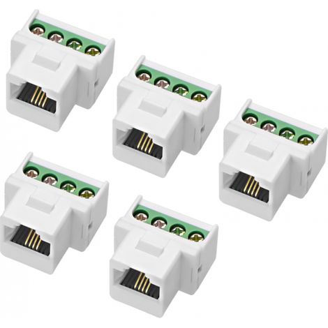 Module de téléphone RJ11 CAT3 Keystone - Femelle à vis à 4 broches, bloc de terminaux, adaptateur sans soudure pour téléphone, prise