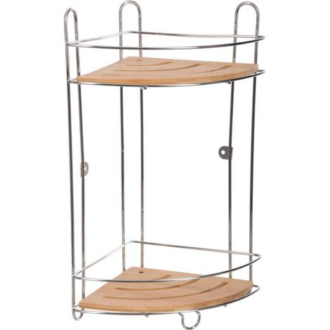 Étagère 2 Niveaux Bambou 40cm Naturel (1/2)