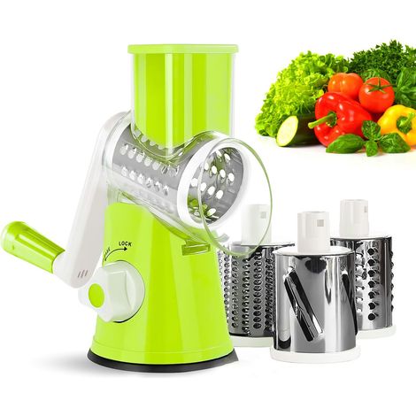 Rapeuse Legume Trancheuse Manuel Multifonctionnel 3 Lames Mandoline Rape Carottes Manuel Rapées Rapeuse Decoupe Pour Trancher Couper Râper Rape Legume Coupe Legumes Manuelle (Green) (1/5)