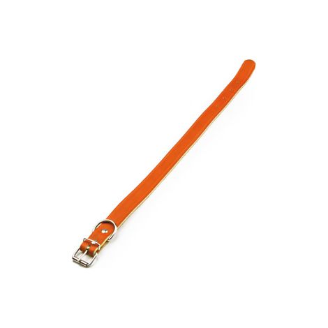 Utilia Pet COLLARE IN CUOIO DI BUFALO cm. 65x4,0 col. Arancione 6 PZ