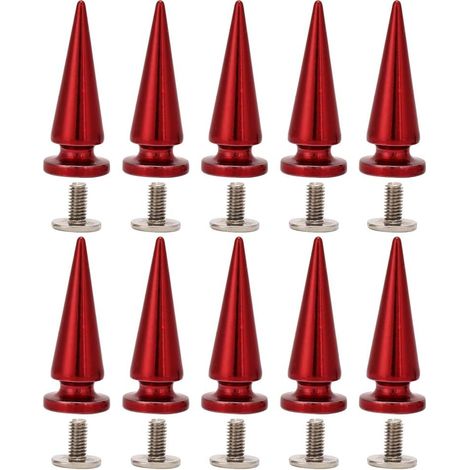 Rivet en Cuir 10se, Pointes 10 26mm pour Vestes Goujon en métal de Rivet de Balle de cuivre avec Jeu de vis pour Chaussure de Sac d'artisanat en Cuir Bricolage(10 26mm Rouge) (1/5)