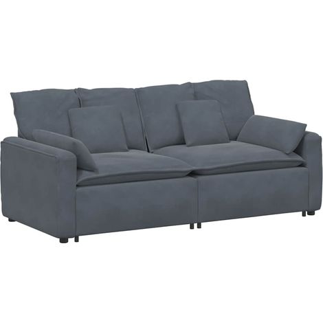 vidaXL Divano Modulare con Cuscini Grigio Scuro (1/5)