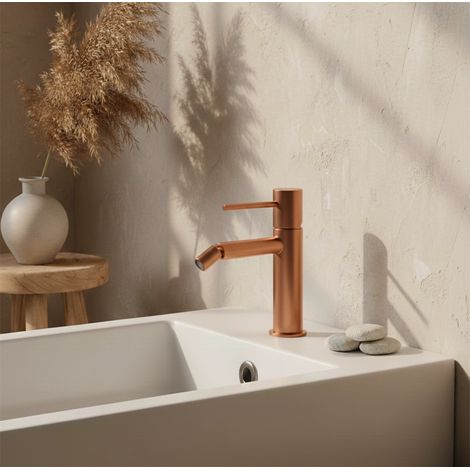 Exagonshop Miscelatore bidet senza scarico in ottone oro rosa