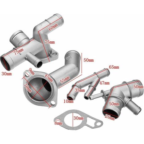 5-teiliges Set Wasserrohrverschraubungen, passend für Audi und Volkswagen (06A121132A, 06A121133C) (1/4)
