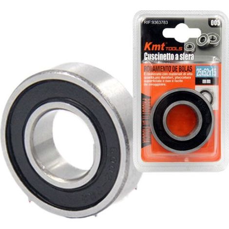 Cuscinetto A Sfera Prelubrificati e Acciaio cromato Diametro Interno 25mm x Esterno 52mm Spessore 15mm (1/3)