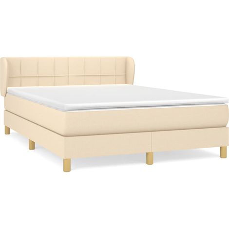 Maison Exclusive - Boxspringbett mit Matratze Creme 140x200 cm St