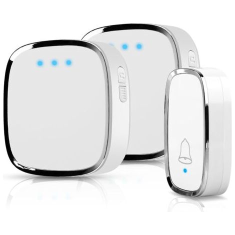Sonnette sans Fil Exterieur Etanche: Sonnette sans Fil, Carillon sans Fil 300 Mètres, Sonnette WiFi sans Fil Exterieur Etanche, Sonnette sans-Fil avec 2 Récepteurs, 58 Mélodies et 5 Niveaux Volume (1/5)