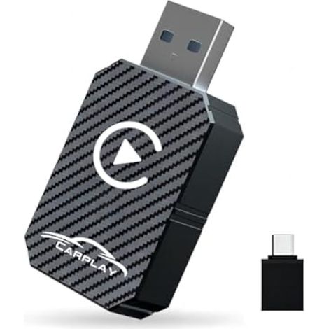 Adaptateur CarPlay Sans Fil 2026, Dongle CarPlay Sans Sil, Convertit CarPlay Filaire En Adaptateur Sans Fil Plug And Play, Compatible Avec Les Voitures à Partir De 2016 et iPhone iOS 12+ (noir) (1/5)