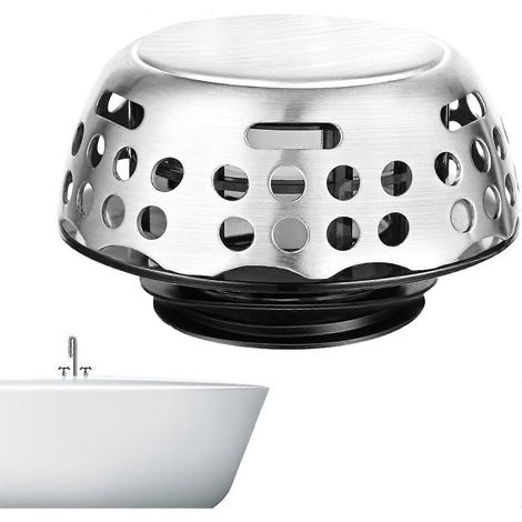 Bouchon de vidange pour baignoire - Bouchon de baignoire - Bouchon anti-obstruction avec filtre et couvercle pour lavabo (1/5)