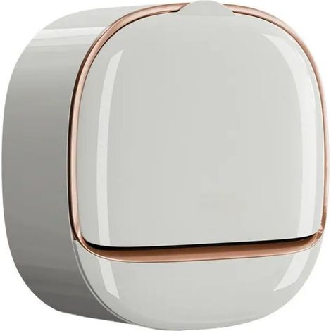 Porte-savon mural pour salle de bain, blanc, avec couvercle à charnière, étanche, style nordique et autonettoyant, idéal pour la salle de bain et la cuisine. (1/5)