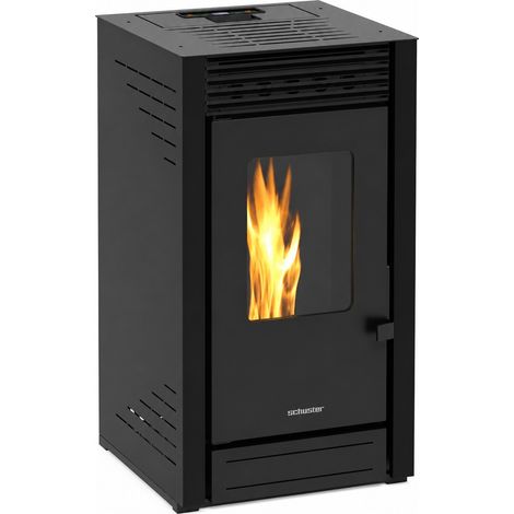Estufa de Pellets 8 kW ELLA Negra Silenciosa hasta 74 m² (1/4)