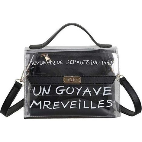Sac bandoulière en PVC transparent jelly bag (noir),