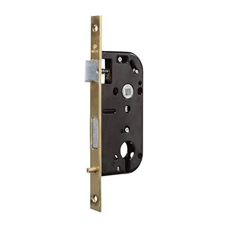 Serrure à encastrer pour Porte D’Entrée, axe 45 mm, Profil Rond, Coloris Noir