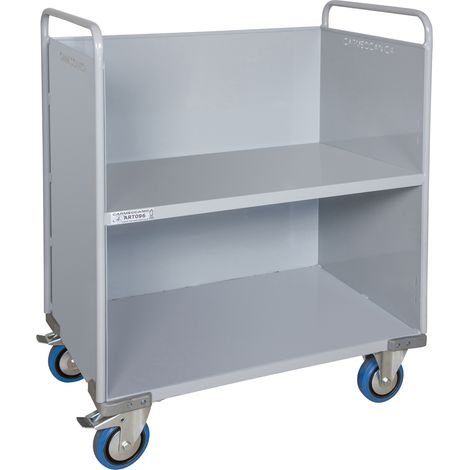 Carrello porta faldoni/fascicoli a due piani 50x80, piano intermedio inclinato
